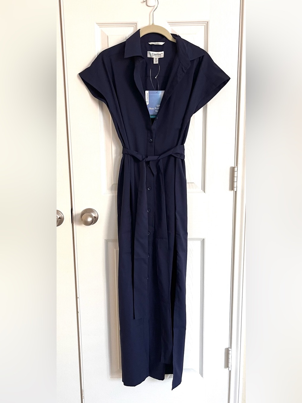 Coolibar Navy Espanola Way Maxi Dress Sz XS NWT